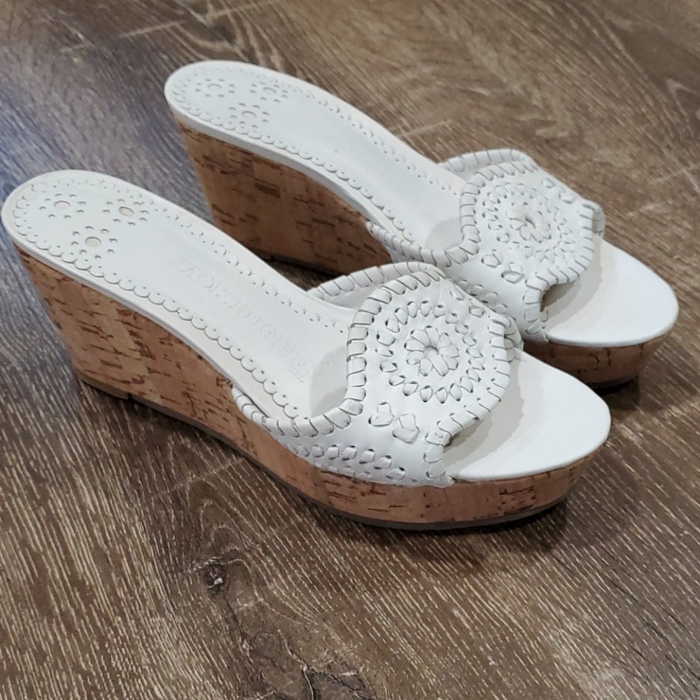 Jack Rogers White Wedge Sandals